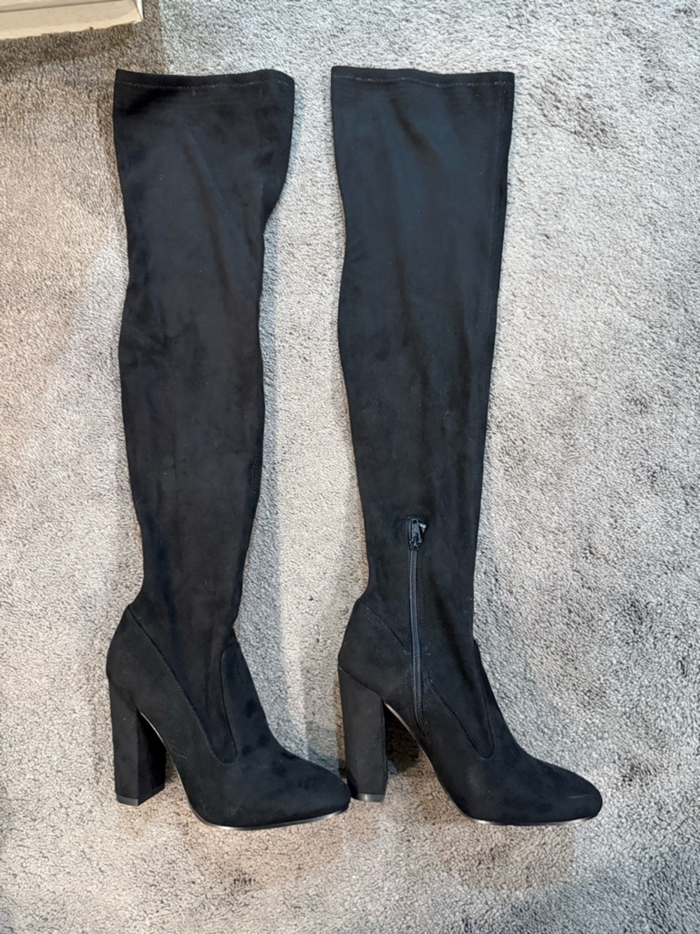 Aldo Black Over-the-Knee Block Heel Boots